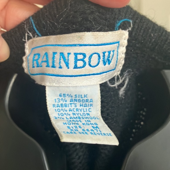 Vintage not so ugly Christmas sweater Christmas trees sequin silk angora rabbit - Picture 7 of 7